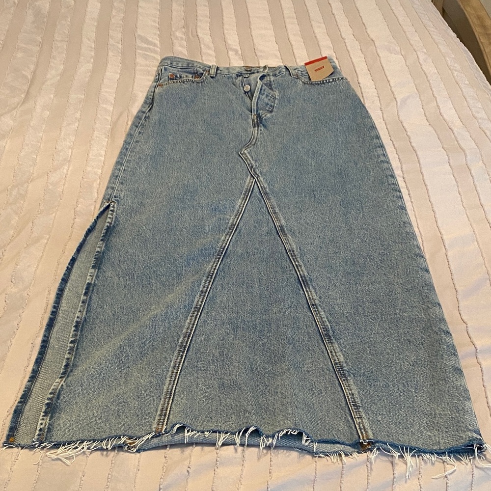 Classic Blue High-Rise Denim Skirt